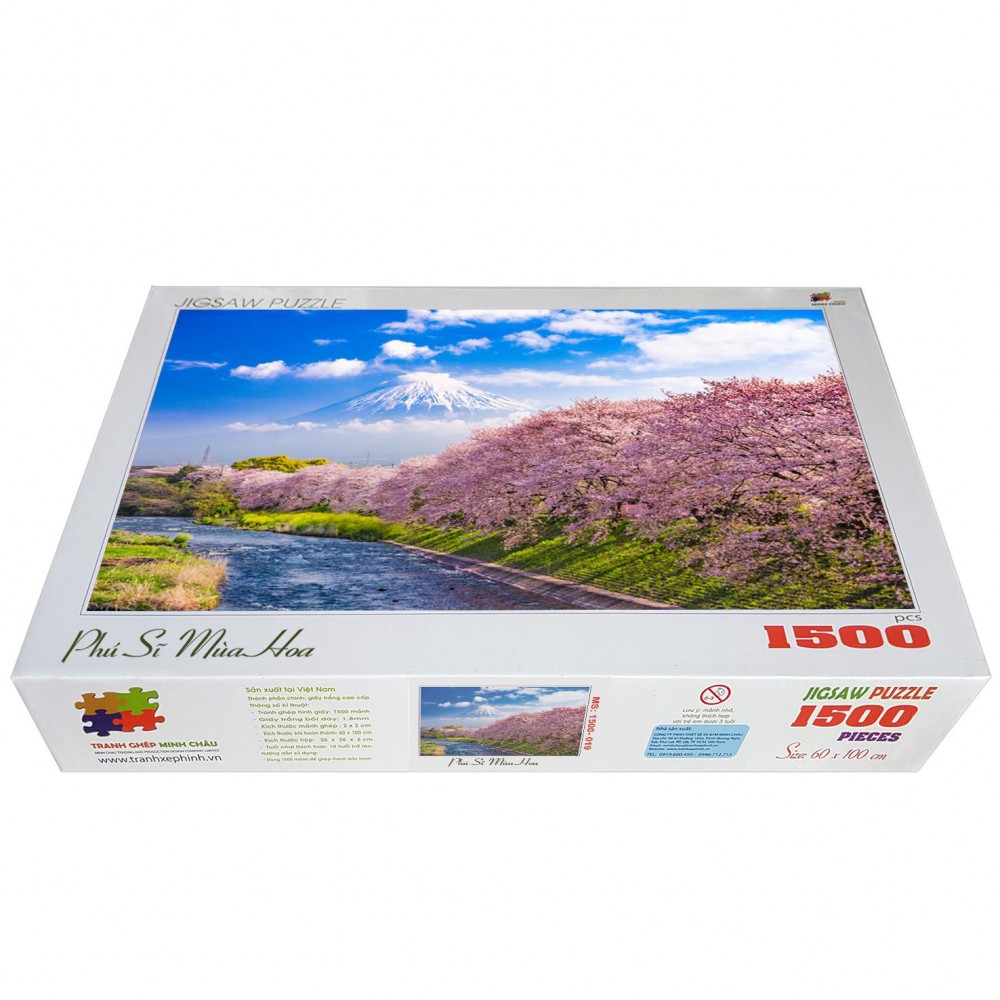 Bộ tranh xếp hình cao cấp 1500 mảnh – Phú Sĩ Mùa Hoa (60x100cm)